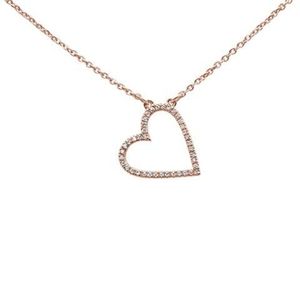 ..08ct 14kt rose gold trendy sideways heart diamon